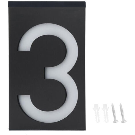 Plaque Numérique LED Solaire pour Maison, Hôtel, Magasin - Éclairage d'Adresse Extérieur
