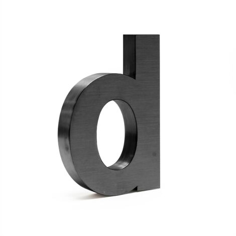 Plaque numéro maison "c" arial anthracite 3D 15cm acier fin résistant intempérie