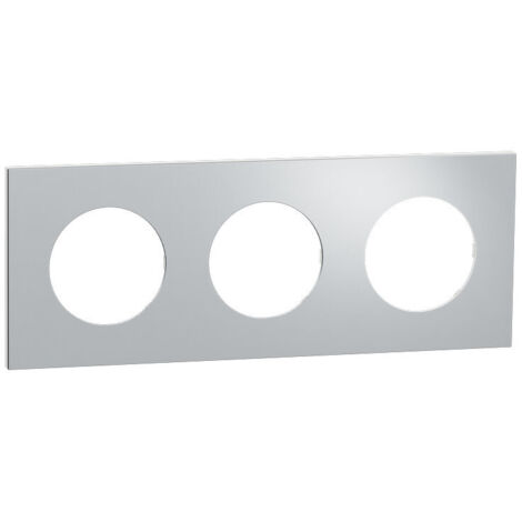 Plaque Odace Aluminium Métal support blanc 3 postes (S914706)