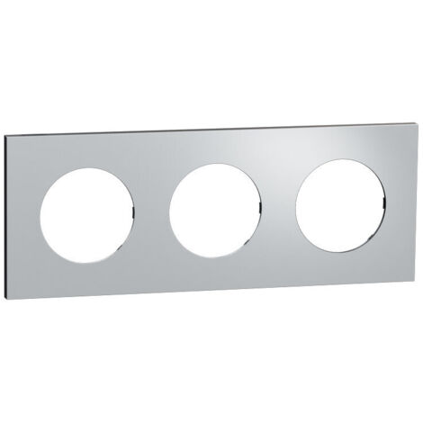 Plaque Odace Aluminium Métal support noir 3 postes (S913706)
