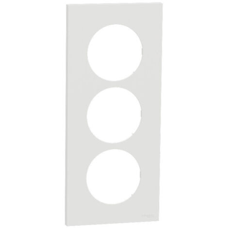 Plaque Odace Blanc craie 3 postes 57mm (S920716)