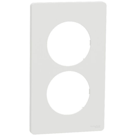 Plaque Odace Blanc craie Architecte 2 postes 57mm (S920814)