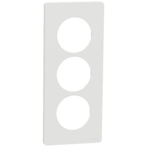 Plaque Odace Blanc craie Architecte 3 postes 57mm (S920816)