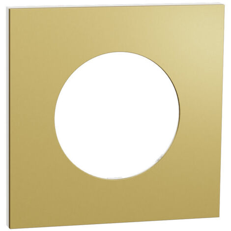 Plaque Odace Laiton Métal support blanc 1 poste (S911702)