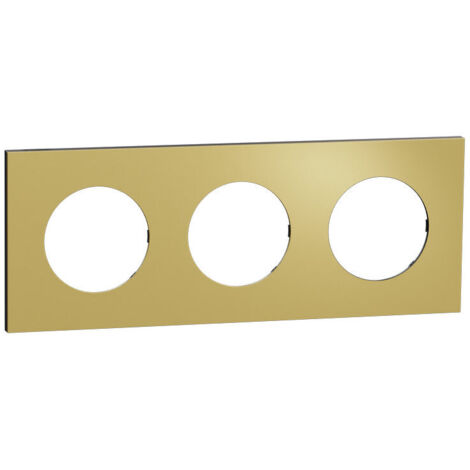 Plaque Odace Laiton Métal support noir 3 postes (S916706)