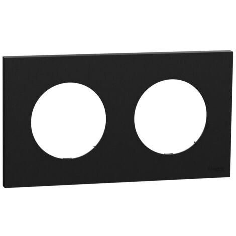 Plaque Odace Noir Onyx 2 postes (S940704)