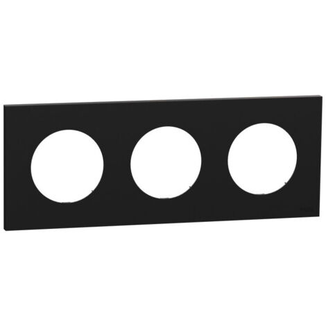 Plaque Odace Noir Onyx 3 postes (S940706)