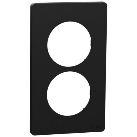Plaque Odace Noir Onyx Architecte 2 postes 57mm (S940814)