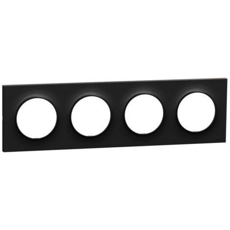 Plaque Odace Noir Origine 4 postes (S949708)