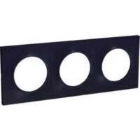 Plaque Odace Styl - 3 postes horiz./vert. -Entraxe 71mm - Anthracite - Schneider Electric