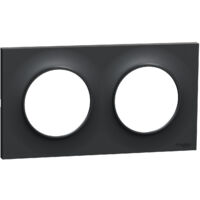 Plaque Odace Styl Anthracite 2 postes horiz./vert. entraxe 71mm Schneider Electric