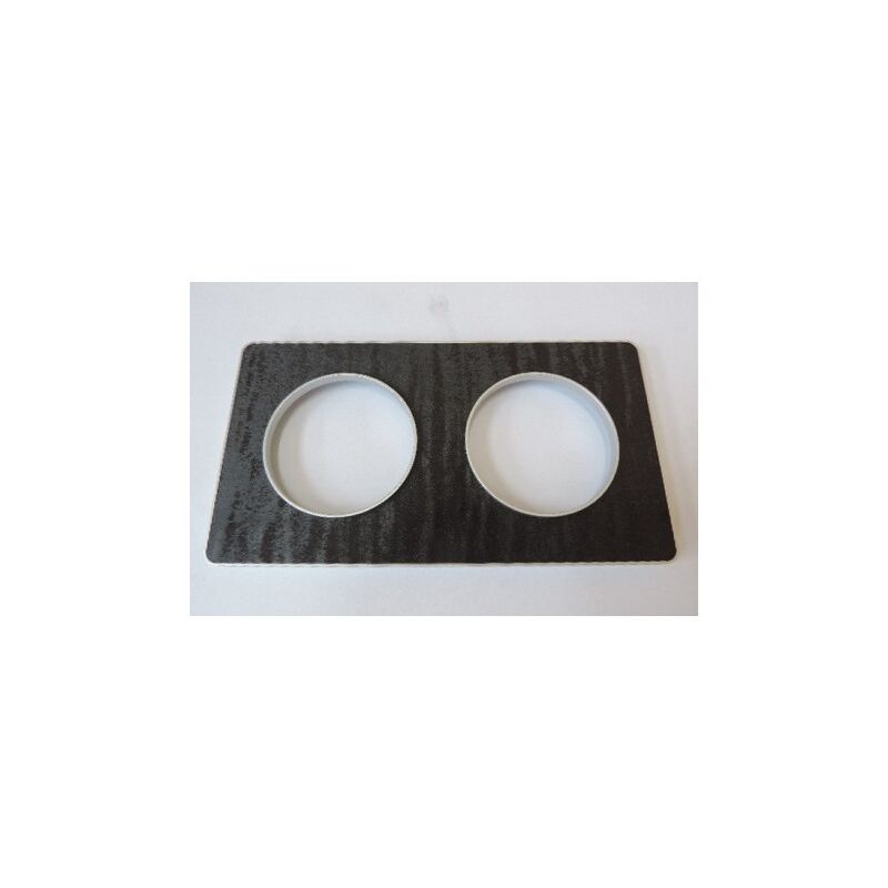 Plaque de finition 2 postes chêne astrakan liseré alu h/v entraxe 71mm pour appareillage mural Odace Touch schneider S530804P1