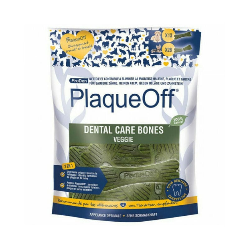Soin dentaire Plaque Off dental care bones veggie pour chien