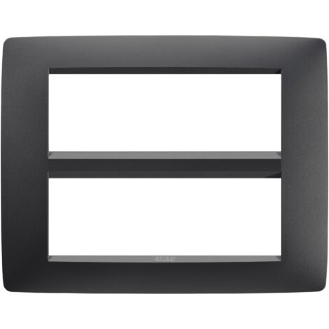 PLAQUE ONE 6+6P NOIR SATIN GEWISS GW16112VN