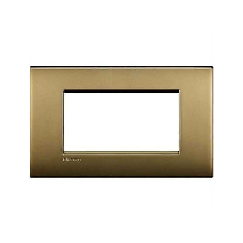 Bticino - livinglight air - plaque 4 modules couleur or satinÉ lnc4804of