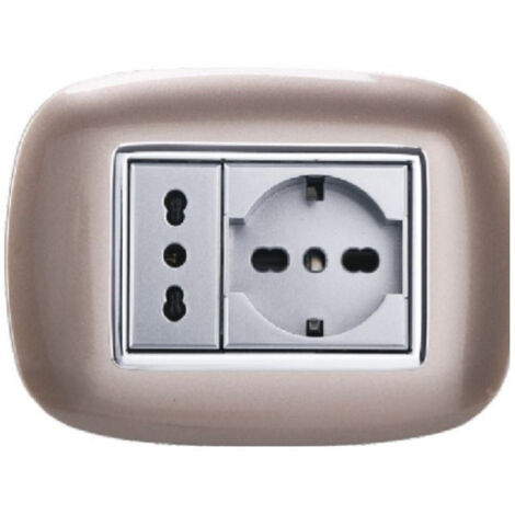 Plaque Ovale 3 4 6 Modules Couleur Bronze Compatible Avec Bticino Axolute