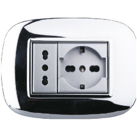 Plaque Ovale 3 4 6 Modules Couleur Chrome Poli Compatible Avec Bticino Axolute