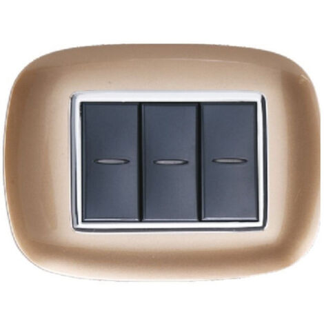 Plaque Ovale 3 4 6 Modules Couleur Or Compatible Avec Bticino Axolute