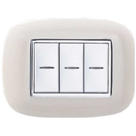 Plaque Ovale 3 4 6 Modules Couleur Sable Compatible Avec Bticino Axolute