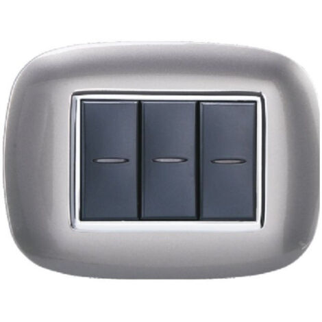 Plaque Ovale 3 4 6 Modules Couleur Titane Compatible Avec Bticino Axolute