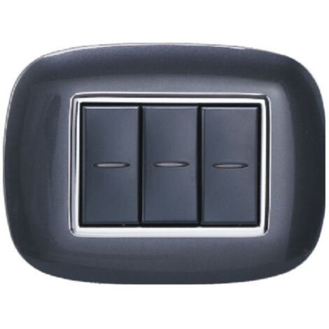 Plaque Ovale 3 4 6 Modules Noire Compatible Avec Bticino Axolute