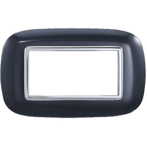 Plaque Ovale 3 4 6 Modules Noire Compatible Avec Bticino Axolute
