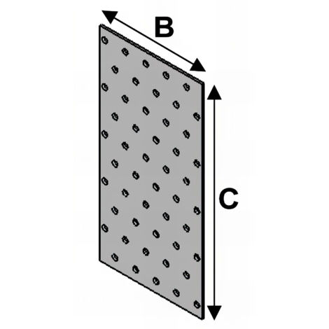 Plaque perforée 120 x 300 x 2,0 mm – 84 trous de 5 mm – Pour assemblage charpente – Stabilité accrue contre les efforts du vent – Alsafix - AL-PP120300