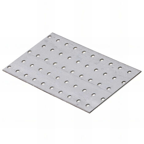 Fixtout – Plaque perforée en acier galvanisé 200 x 100 x 2,0 mm – Pour applications en charpente – Résistance à la corrosion élevée