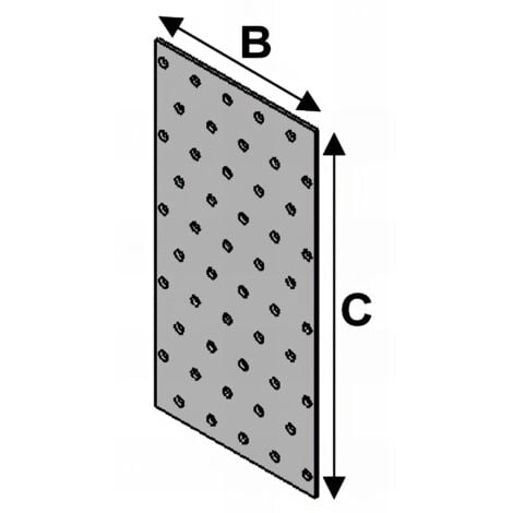 Plaque perforée (l x L x ép) 120 x 300 x 2,0 mm - AL-PP120300 - Alsafix