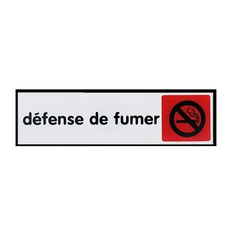 Plaque Pictofix Défense de fumer - Adhésive - PVC - Argent