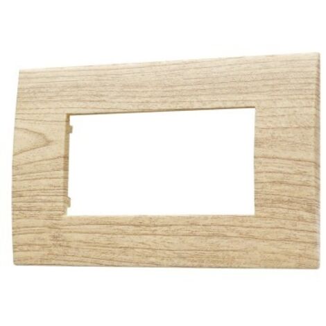 Plaque plastique ETTROIT 4P couleur bois clair compatible avec Vimar Arke VA83404