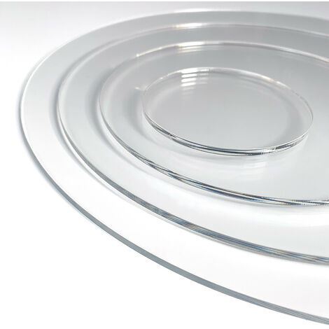 Plaque Plexigglas ronde avec choix de l'épaisseur. Disque rond en Plexigglas acrylique transparent. PMMA XT extrudé
