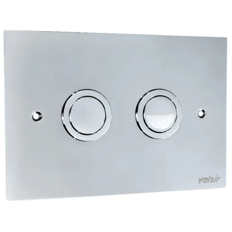 Plaque de commande pneumatique inox brillant wc encastré Valsir double volume
