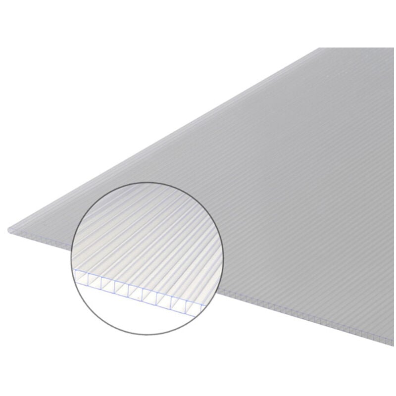 Plaque polycarbonate alvéolaire Mccover 6mm - Largeur 105 cm - Longueur 2 m - Translucide