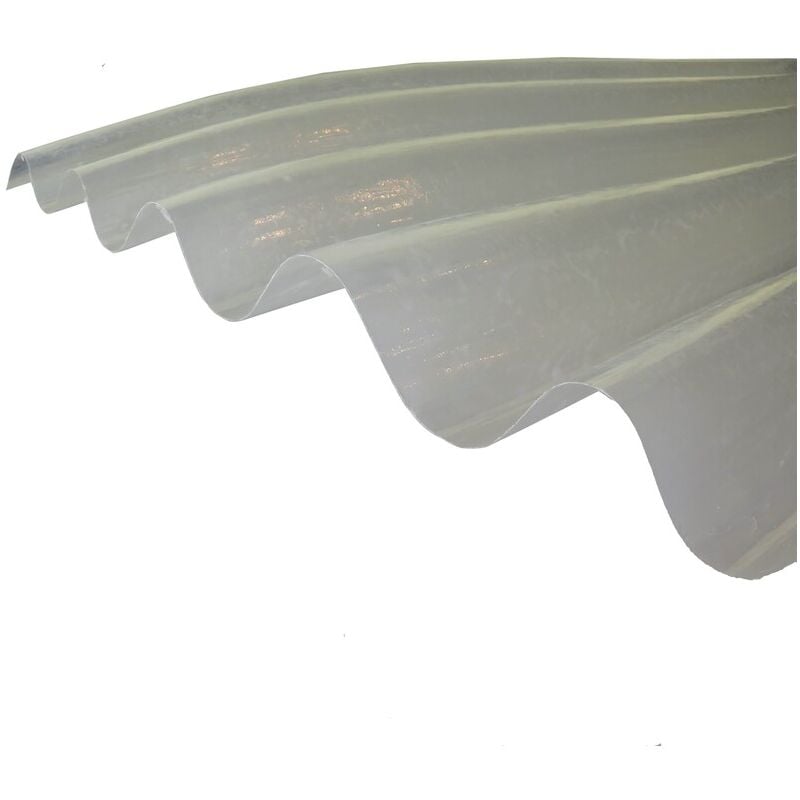 Plaque polyester ondulée (go 177/51 - grandes ondes) - Coloris - Translucide, Largeur totale de la plaque - 92cm, Longueur totale de la plaque - 3m