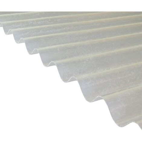 Plaque polyester ondulée toit translucide (PO 76/18 - petite onde) - Coloris - Translucide, Largeur totale de la plaque - 90cm, Longueur totale de la plaque - 2m