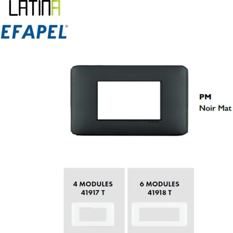 Plaque pour 6 modules noir mat LATINA