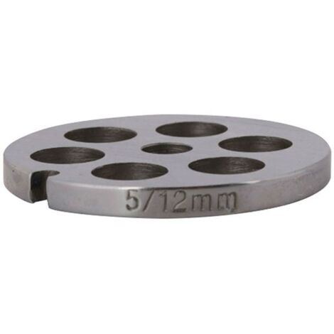 Grille 12 mm pour hachoir à viande N°5 – Acier C55 – Trou 12 mm – Épaisseur 6 mm – Compatible avec hachoirs similaires – Reber