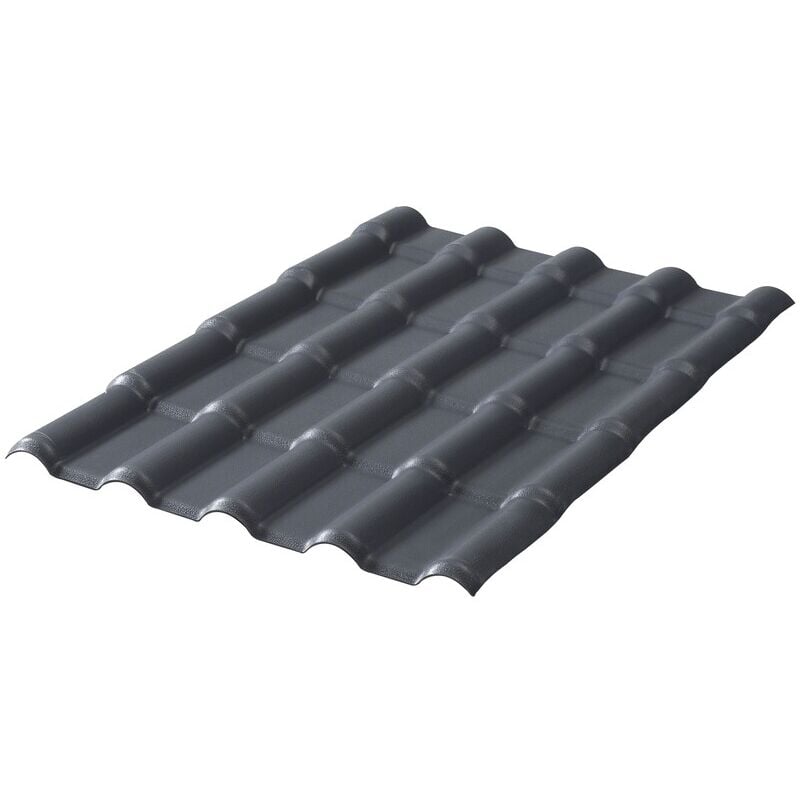 Plaque pvc imitation tuile moderne 222 x 75 cm (3 coloris) - Coloris - Gris anthracite, Largeur - 75 cm, Longueur - 222 cm
