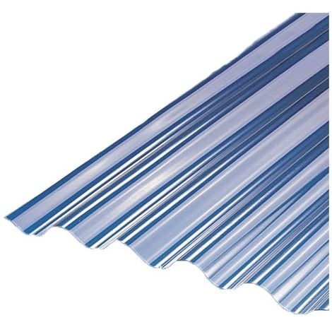 Plaque PVC micro ondulation (MO 32/9) - Coloris - Transparent, Largeur totale de la plaque - 75cm, Longueur totale de la plaque - 2m - Transparent