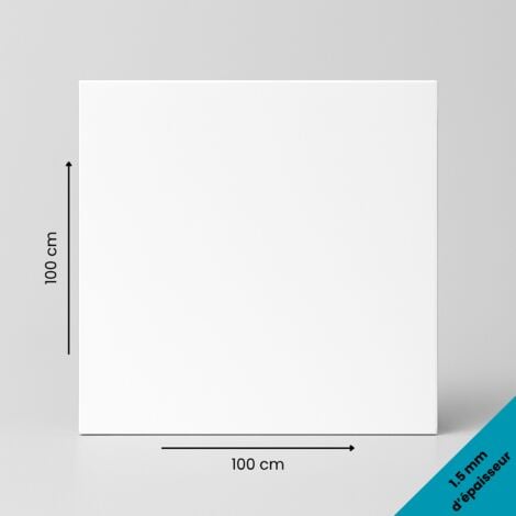 Plaque PVC rigide blanc 1,5 mm - Format 100 x 100 mm