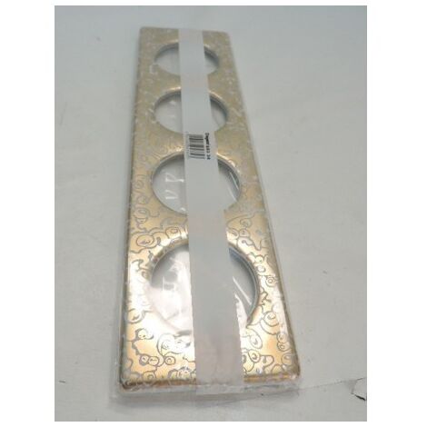 Plaque quadruple motif féerie (porcelaine) exclusive 4 postes entraxe 71mm horizontale Céliane LEGRAND 069334