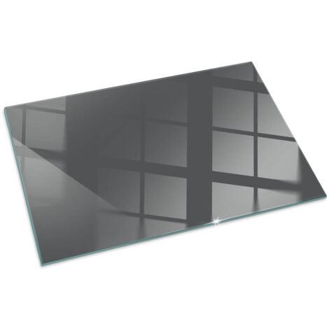 Plaque Rectangulaire de protection en verre trempé pour cheminée protection contre les étincelles Couleur Gris-marron 100x70 cm