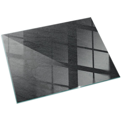 Plaque Rectangulaire de sol en verre trempé sous cheminée protection parquet et plancher Texture surface pierre 60x40 cm