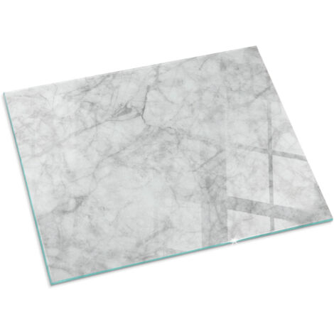 Plaque Rectangulaire de sol sous poêle à bois en verre trempé protection thermique du plancher Motif structure marbrée 80x60 cm