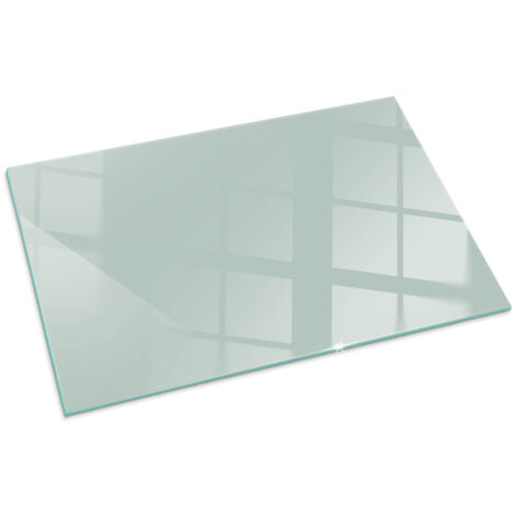 Plaque Rectangulaire de Verre pour Cheminée Revêtement de Sol Plancher de Pare-feu Protection Contre Etincelles Couleur Vert clair 100x70 cm