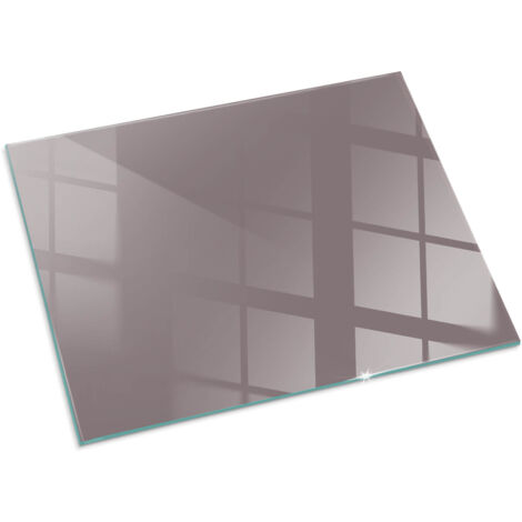 Plaque Rectangulaire décorative de protection avec impression graphique en verre trempé sous cheminée Couleur Beige 80x60 cm