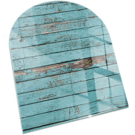 Plaque Rectangulaire décorative de protection avec impression sous cheminée pour salon Planches de style rustique 80x70 cm