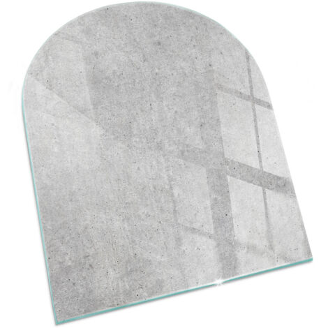 Plaque Rectangulaire décorative imprimée pour cheminée protection de sol avec impression décorative Texture béton brut 80x70 cm