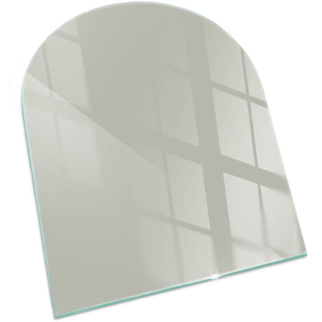 Plaque Rectangulaire en verre trempé de sol décorative de sol avec impression sous cheminée Couleur Gris-vert 80x70 cm